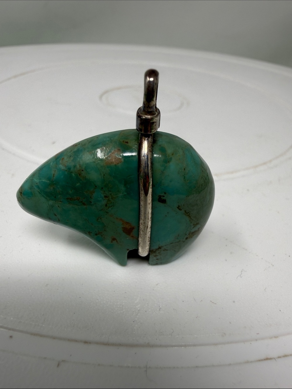 Native Turquoise Fetish Bear pendant - Picture 3 of 6